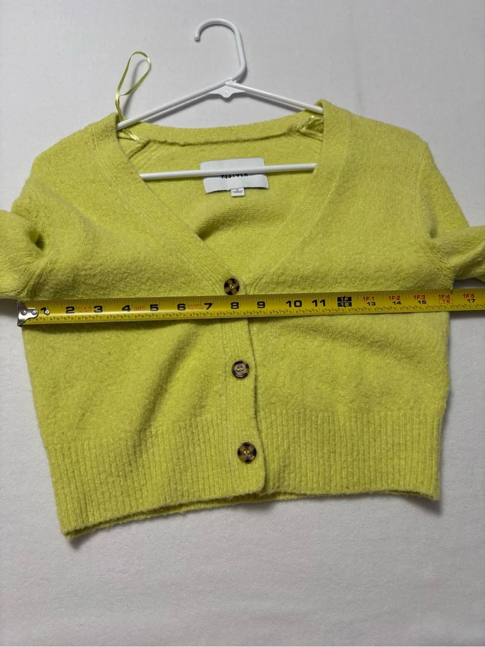 pistola Lime V-Neck Cropped Button Cardigan size S